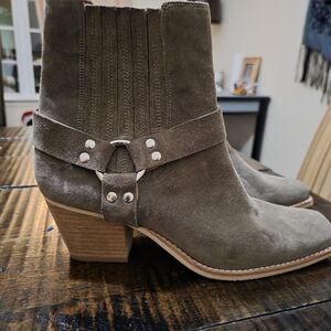 Jeffrey Campbell Olive Suede Ankle Boots